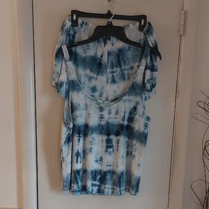 Secret Treasures Blue Green Tie Dye Gauze Pajama Set Top & Shorts Sz 2X 18W-20W